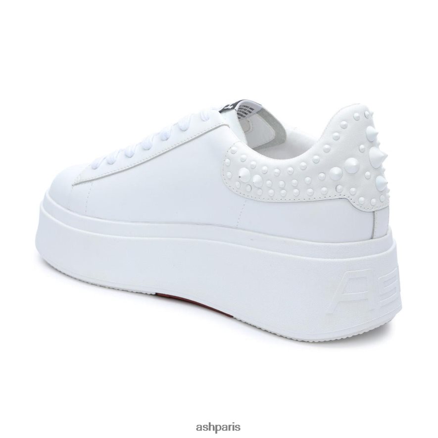 femmes ASH blanc baskets cloutées à plateforme moby studs 6H8D004