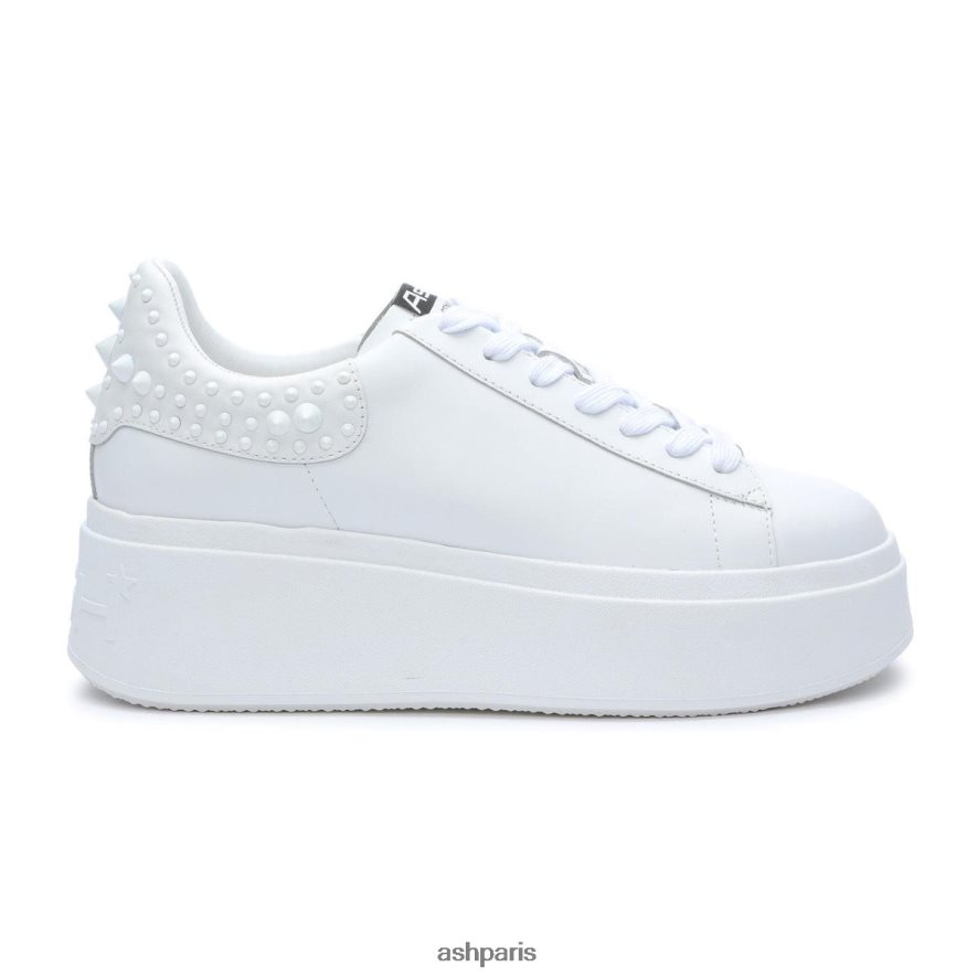 femmes ASH blanc baskets cloutées à plateforme moby studs 6H8D004