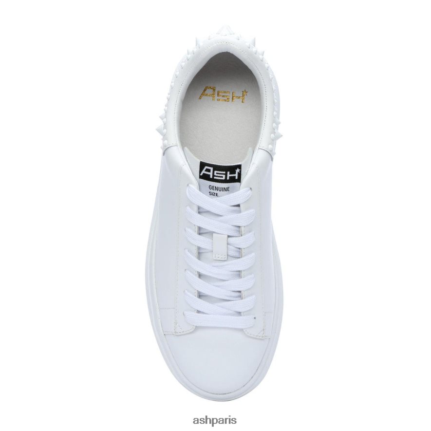 femmes ASH blanc baskets cloutées à plateforme moby studs 6H8D004