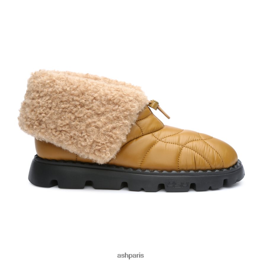 femmes ASH brun doré bottillons d\hiver en nylon et fausse fourrure jennie 6H8D0093