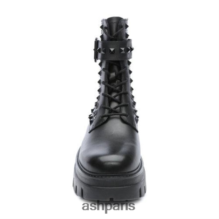 femmes ASH noir botte de combat cloutée lucas studs 6H8D0088