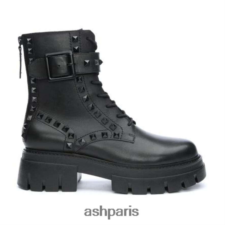 femmes ASH noir botte de combat cloutée lucas studs 6H8D0088