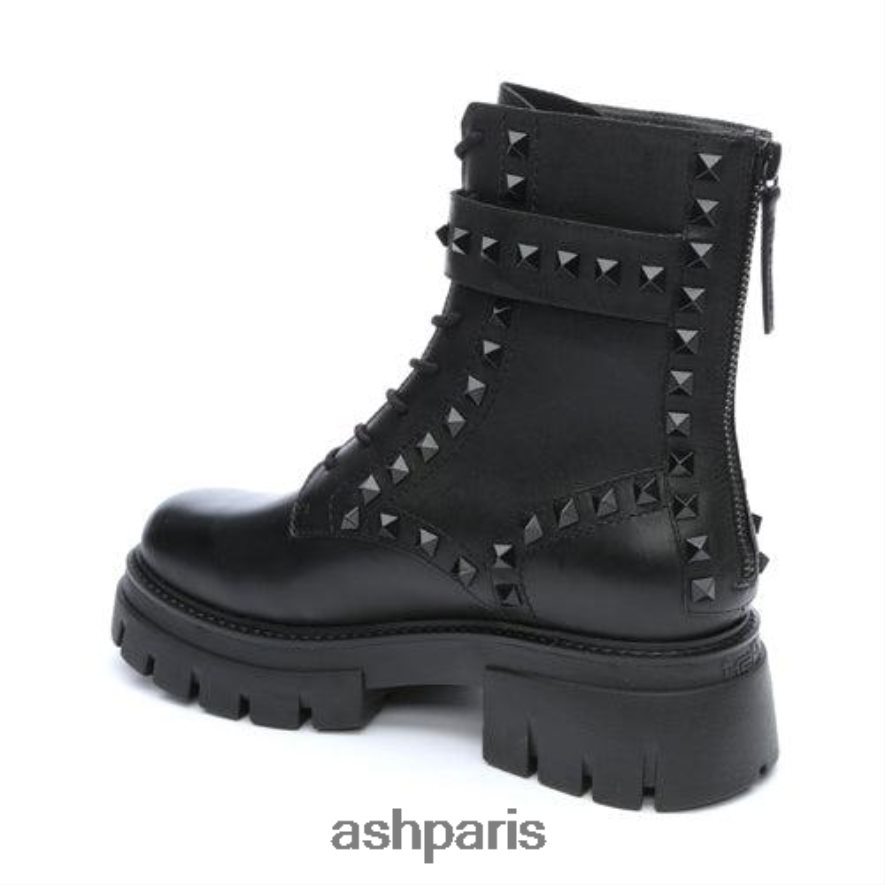 femmes ASH noir botte de combat cloutée lucas studs 6H8D0088