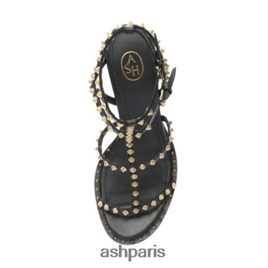 femmes ASH noir sandale kenya cloutée à talon haut 6H8D0044