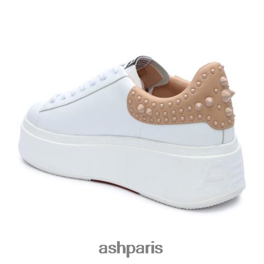 femmes ASH peau blanche baskets cloutées à plateforme moby studs 6H8D003