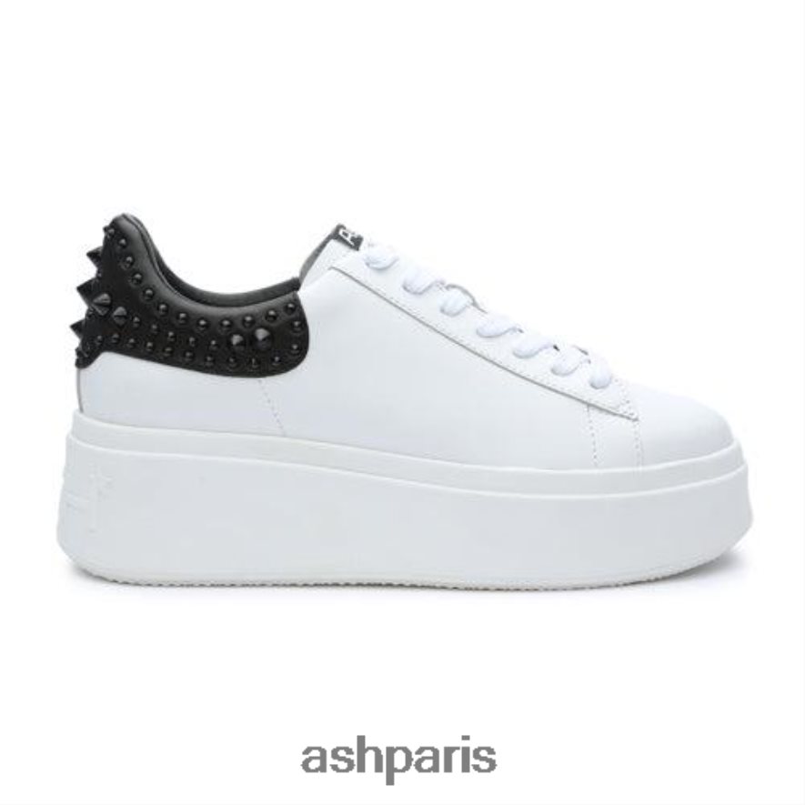 femmes ASH peau blanche baskets cloutées à plateforme moby studs 6H8D003