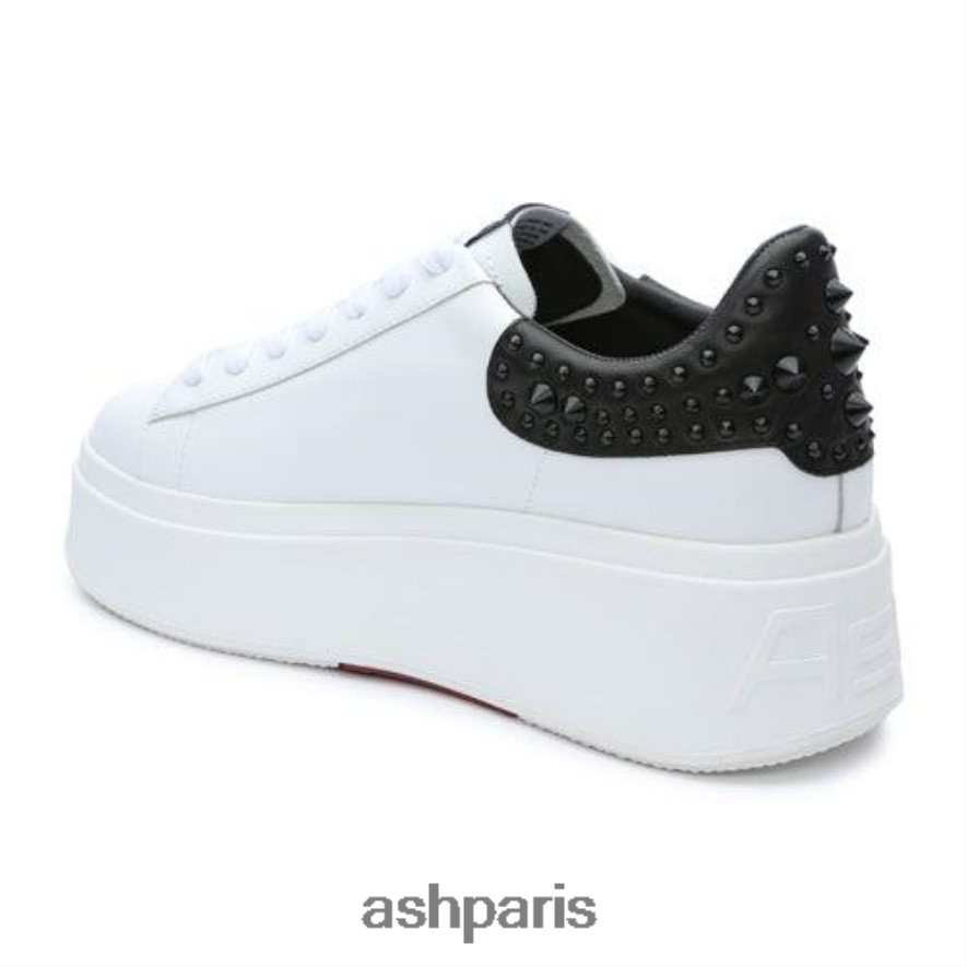 femmes ASH peau blanche baskets cloutées à plateforme moby studs 6H8D003