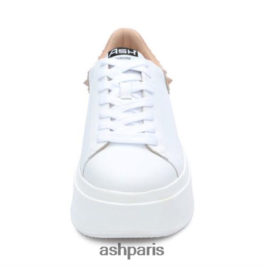 femmes ASH peau blanche baskets cloutées à plateforme moby studs 6H8D003