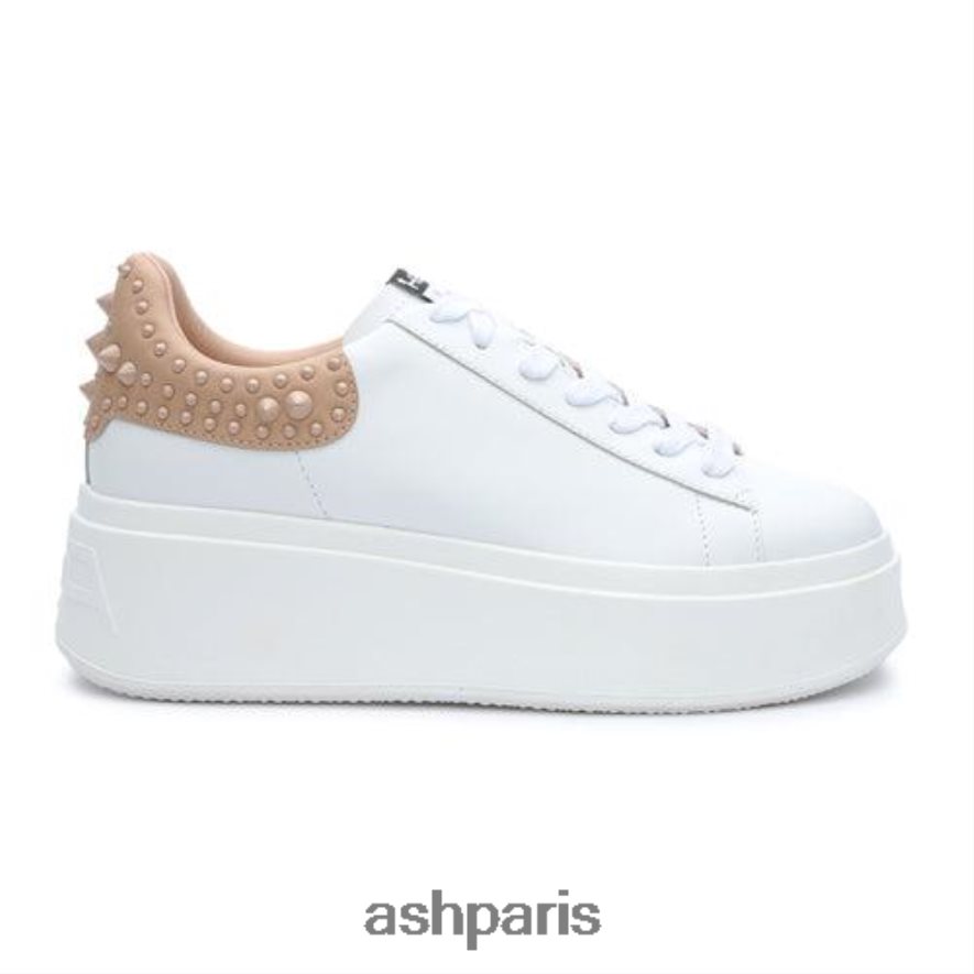 femmes ASH peau blanche baskets cloutées à plateforme moby studs 6H8D003