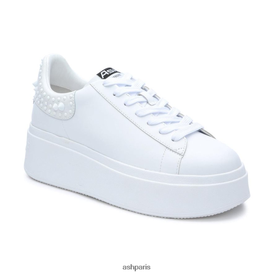 femmes ASH blanc baskets cloutées à plateforme moby studs 6H8D004