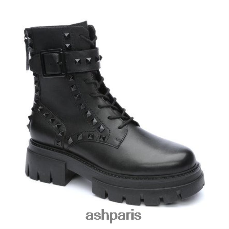 femmes ASH noir botte de combat cloutée lucas studs 6H8D0088